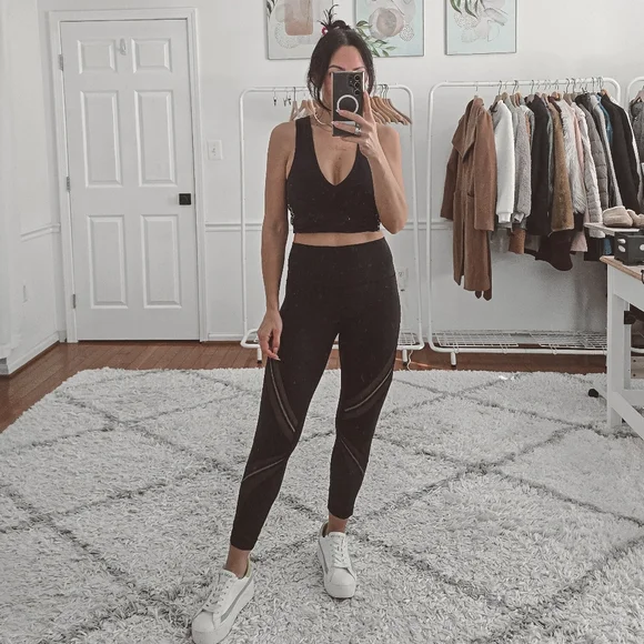 Lululemon Black Wunder Under Metta Mesh Leggings Size 6 - Picture 9 of 9